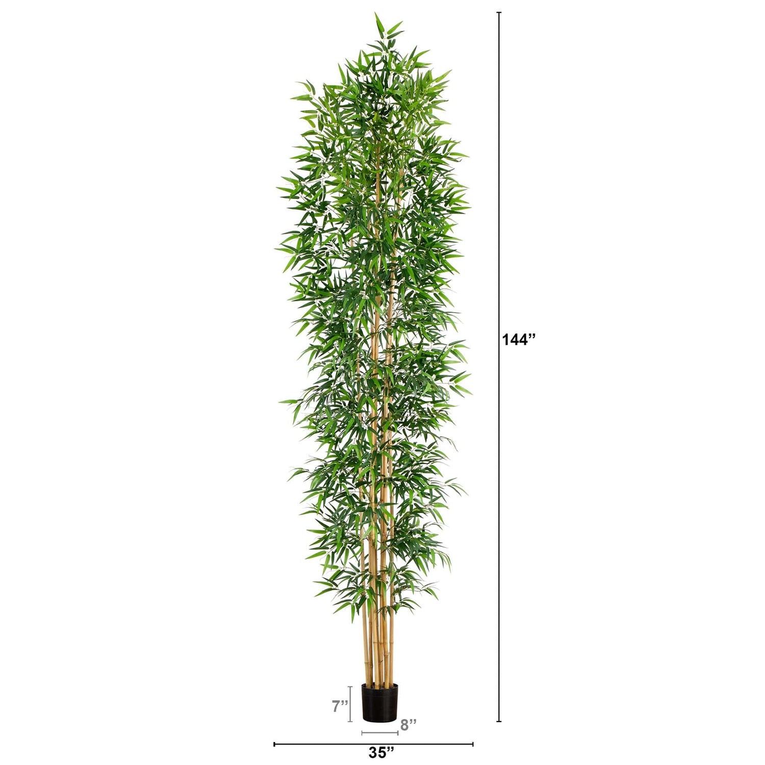 12’ Artificial Bamboo Tree with Real Bamboo Trunks