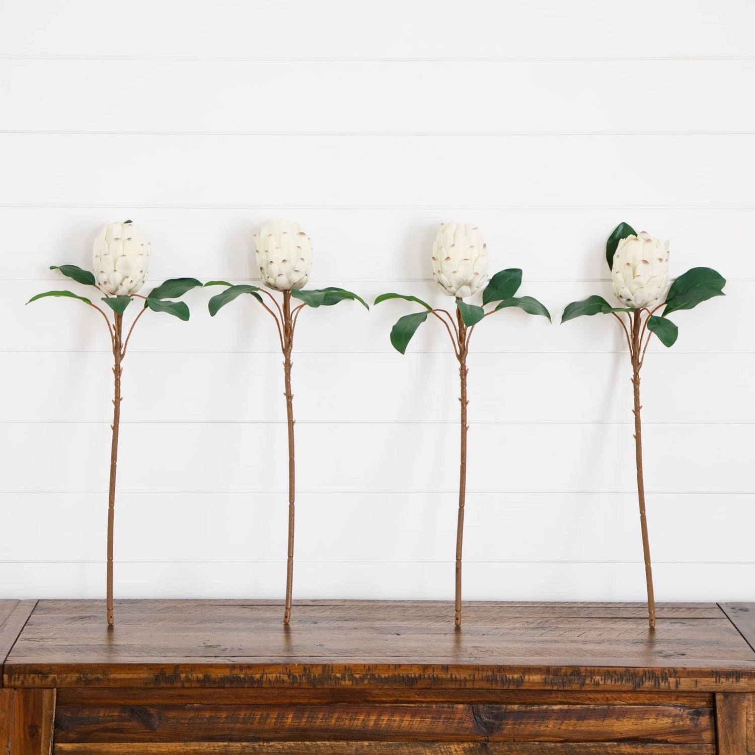 26" Artificial King Protea Flower Stems - Set of 4
