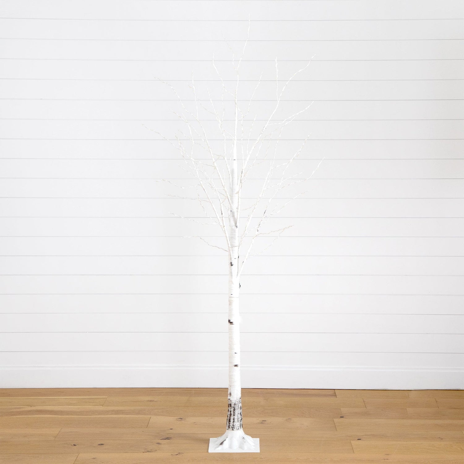 6’ Pre-Lit Artificial White Birch Tree with 92  Warm White LED Lights