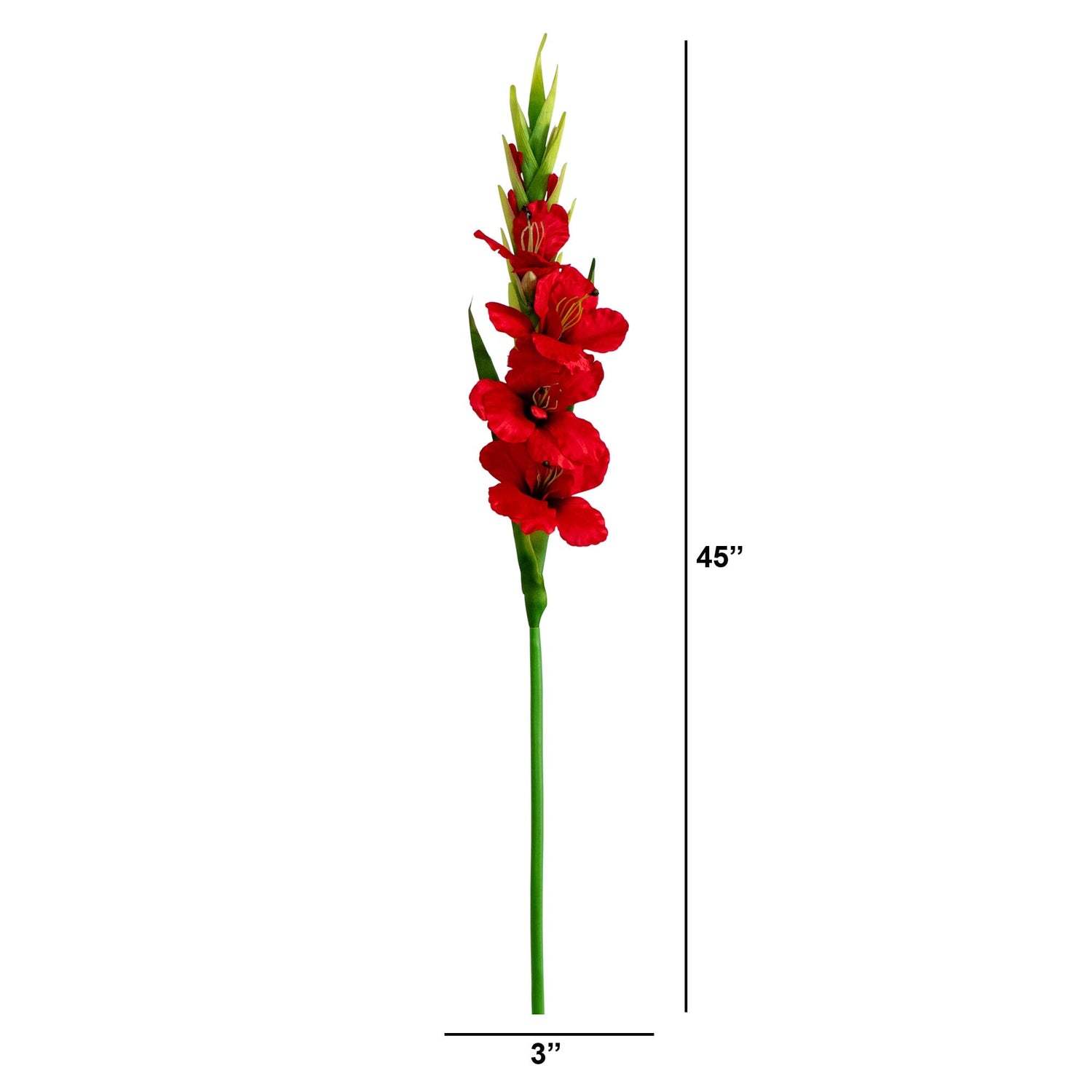 45" Artificial Gladiolus Flower Stems - Set of 3