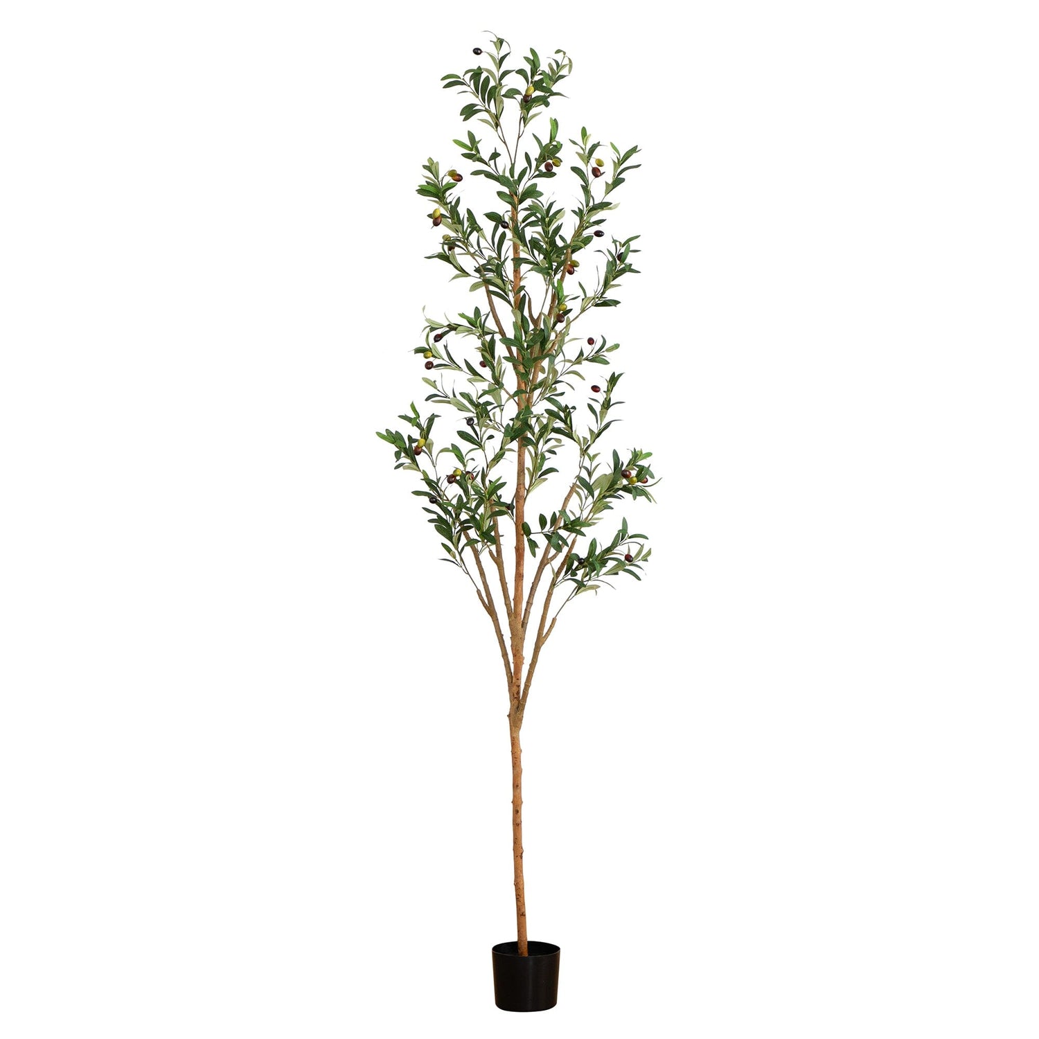 7' Artificial Olive Tree with Natural Trunk