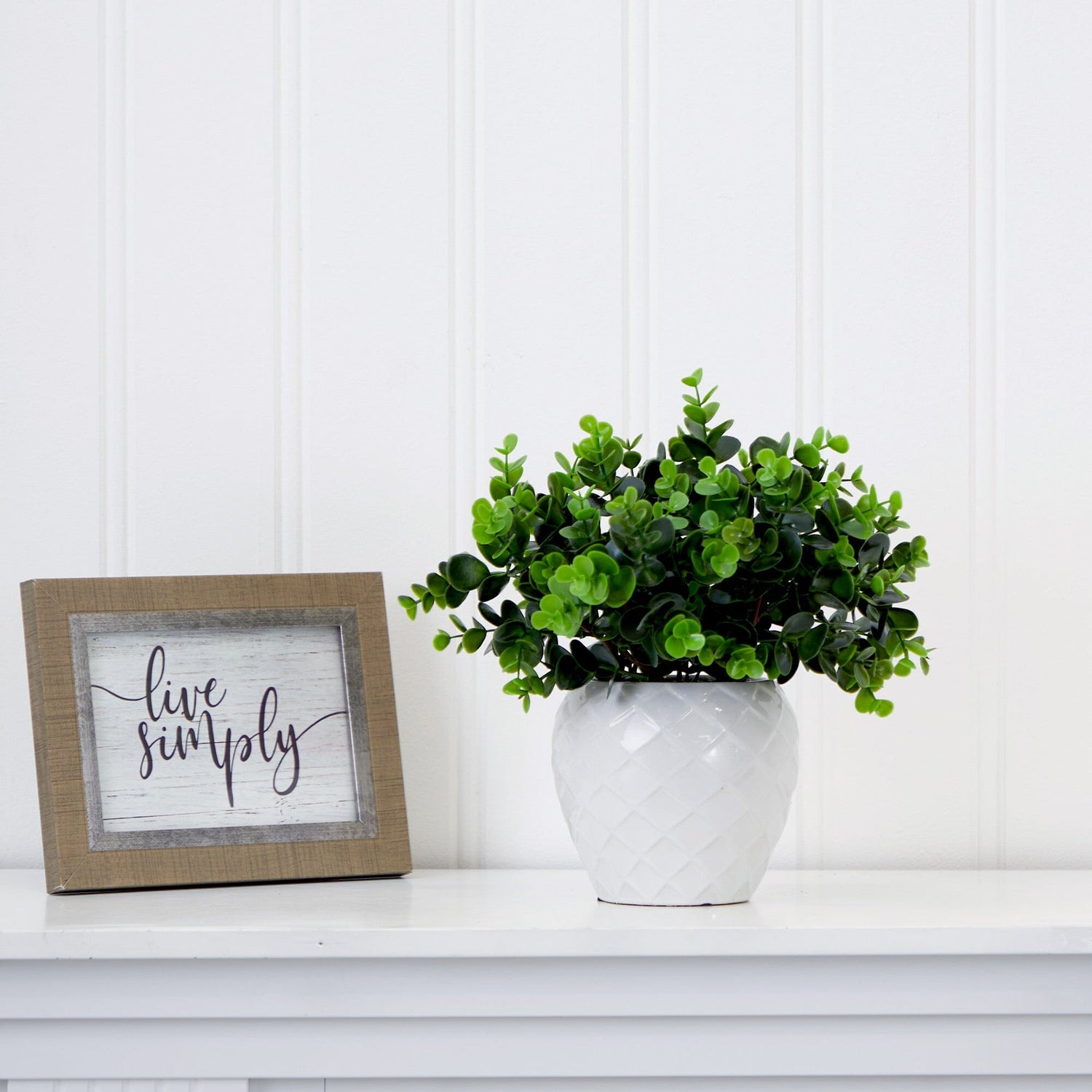 11” Artificial Boxwood Plant with Decorative Planter