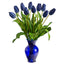 22” Dutch Tulip Artificial Arrangement in Blue Colored Vase