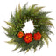 23” Assorted Fern and Chrysanthemum Artificial Wreath