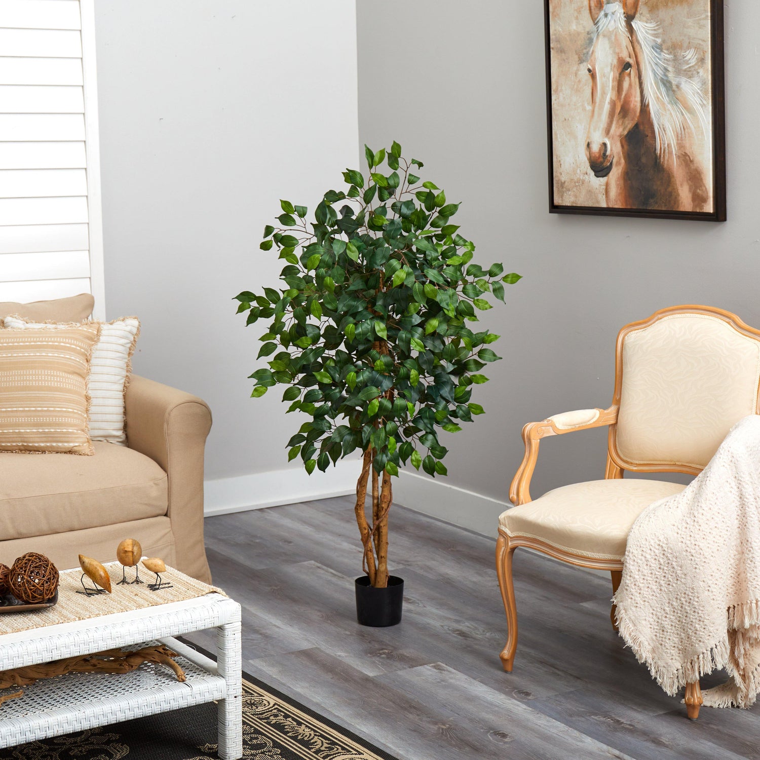 4' Ficus Auriculata Artificial Silk Tree