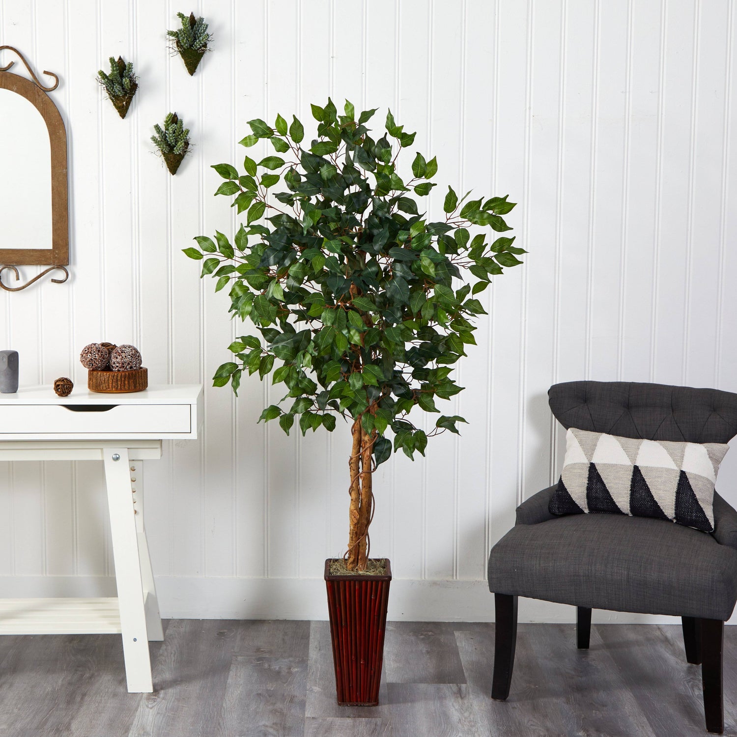 4' Ficus Auriculata Artificial Silk Tree