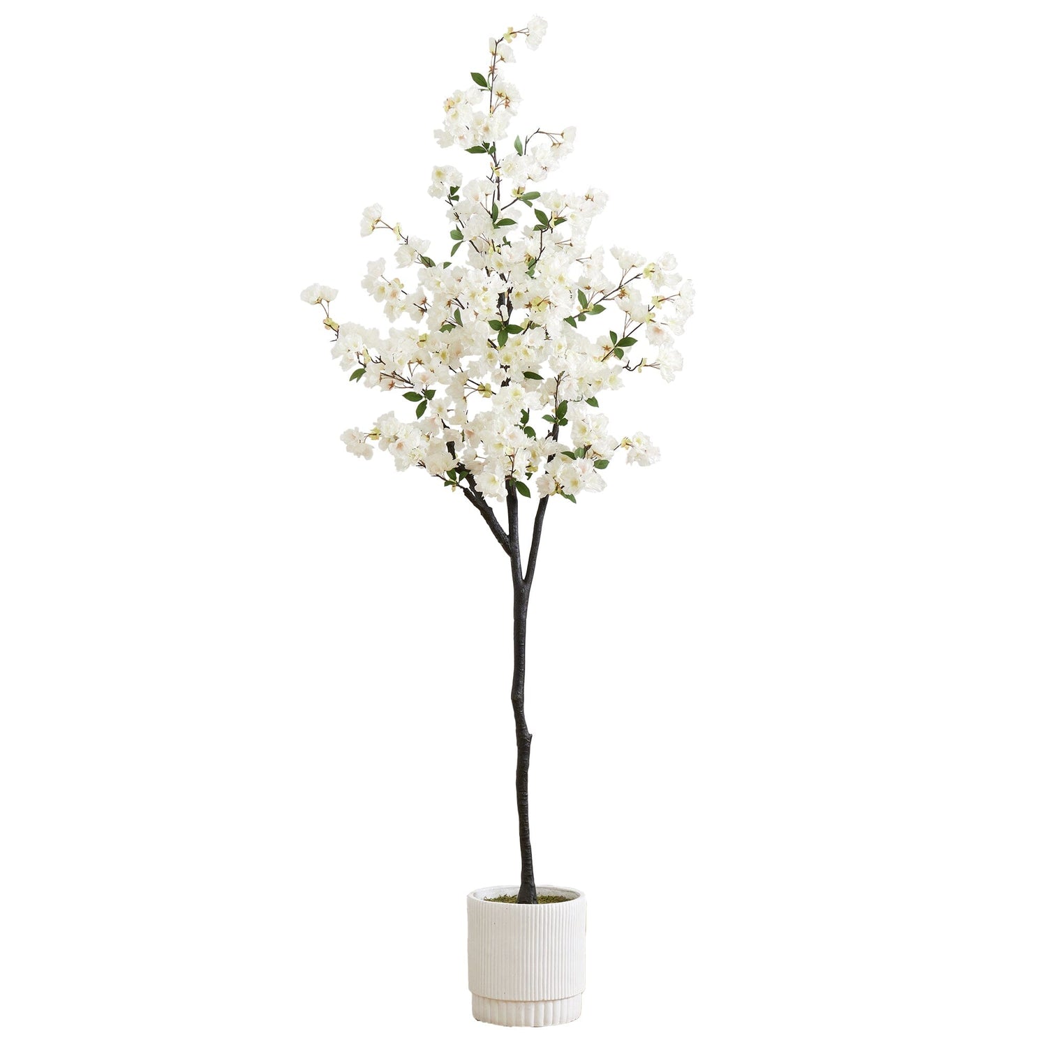 6’ Artificial Cherry Blossom Tree with White Decorative Planter