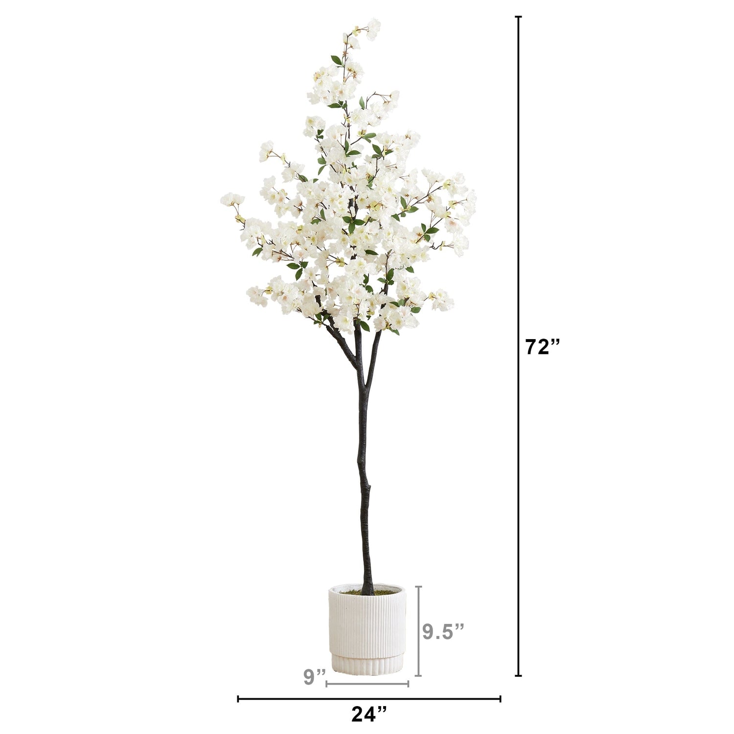 6’ Artificial Cherry Blossom Tree with White Decorative Planter