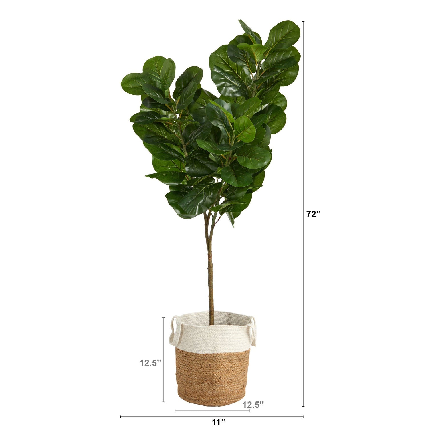 6’ Fiddle Leaf Fig Artificial Tree in Handmade Natural Jute and Cotton Planter