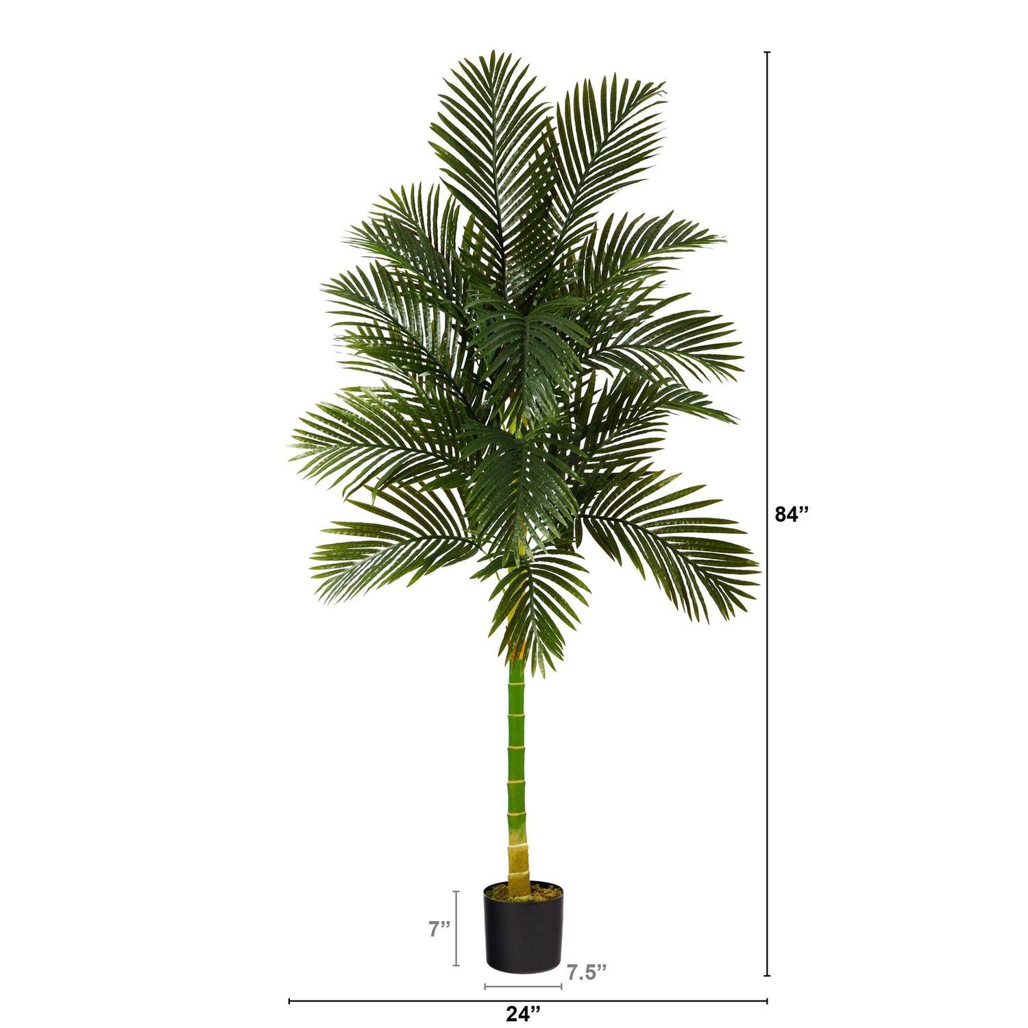 7’ Single Stalk Golden Cane Artificial Palm Tree