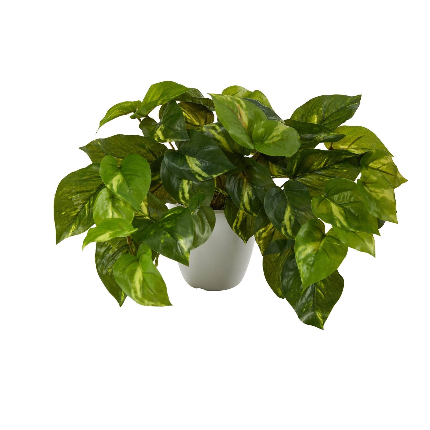 9” Pothos Artificial Plant in White Planter (Real Touch)