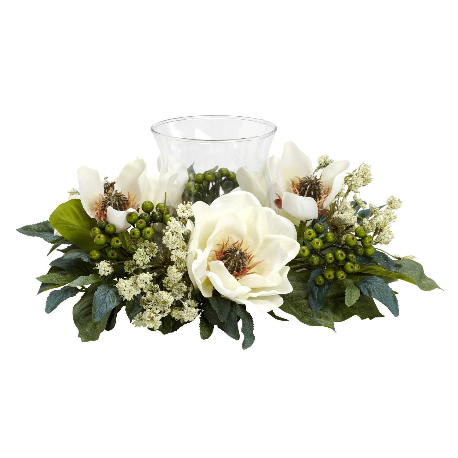 Magnolia Candelabrum Silk Flower Arrangement