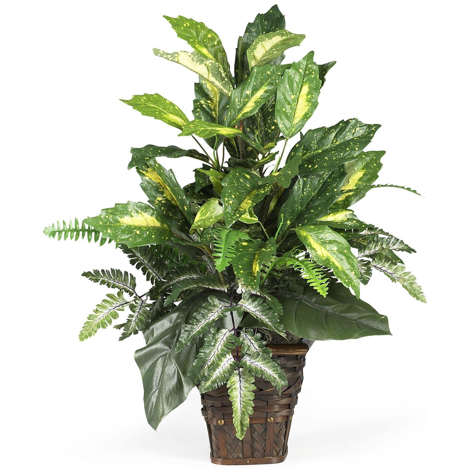 Mixed Greens w/Wicker Silk Plant