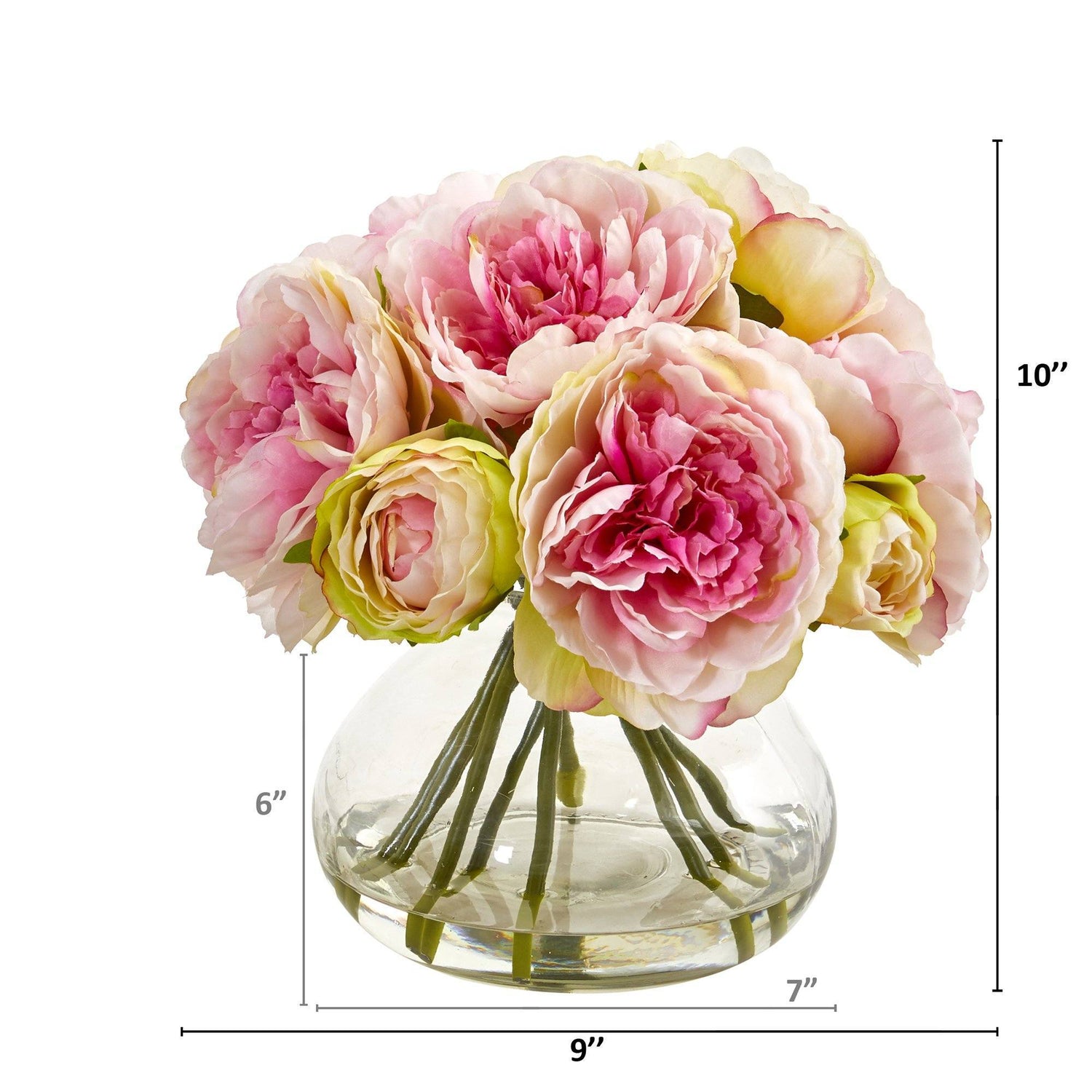 Silk Peony Artificial Arrangement in Vase