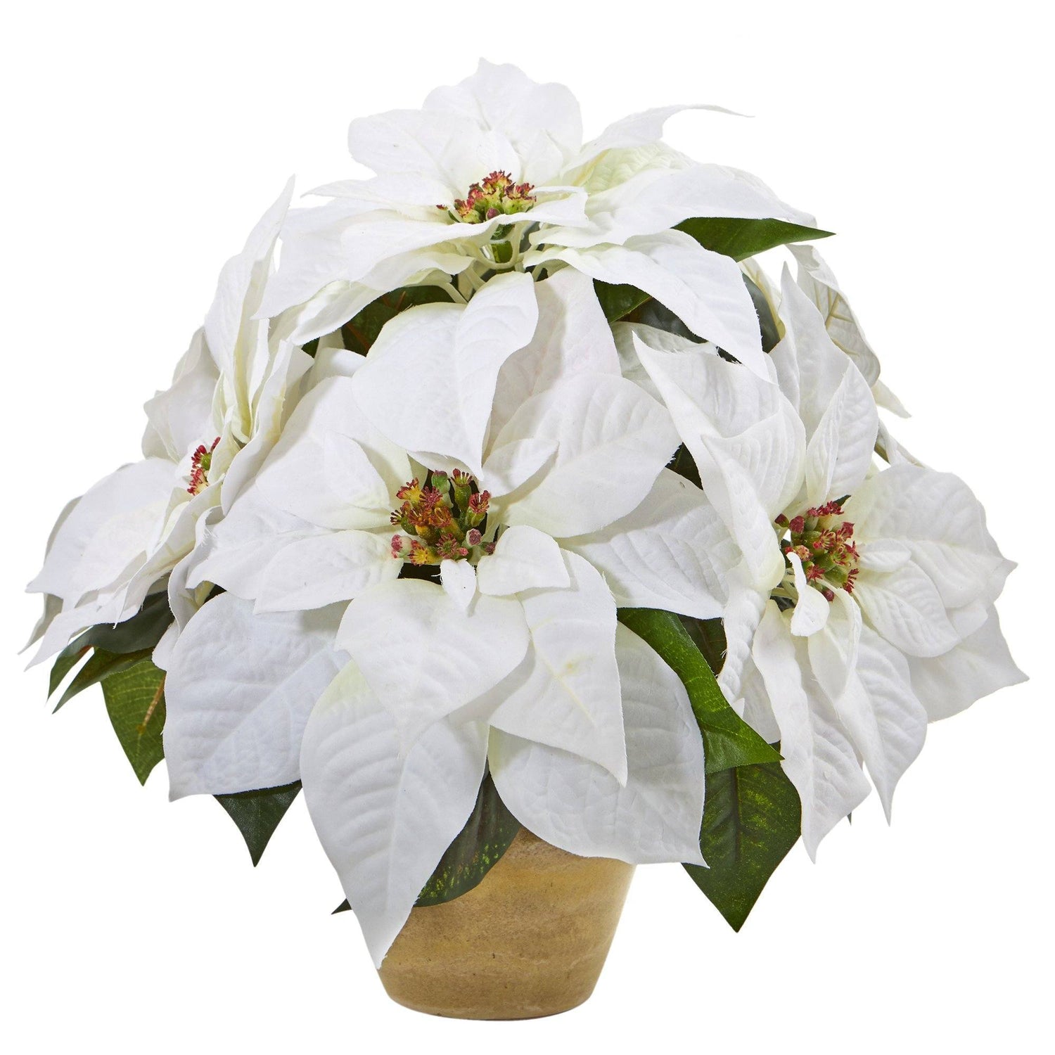 Poinsettia Artificial Arrangement in Ceramic Vase